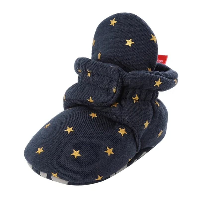 Newborn Baby Socks Shoes Boy Girl Toddler First Walkers Booties Cotton Anti-Slip Warm Infant Crib Shoes