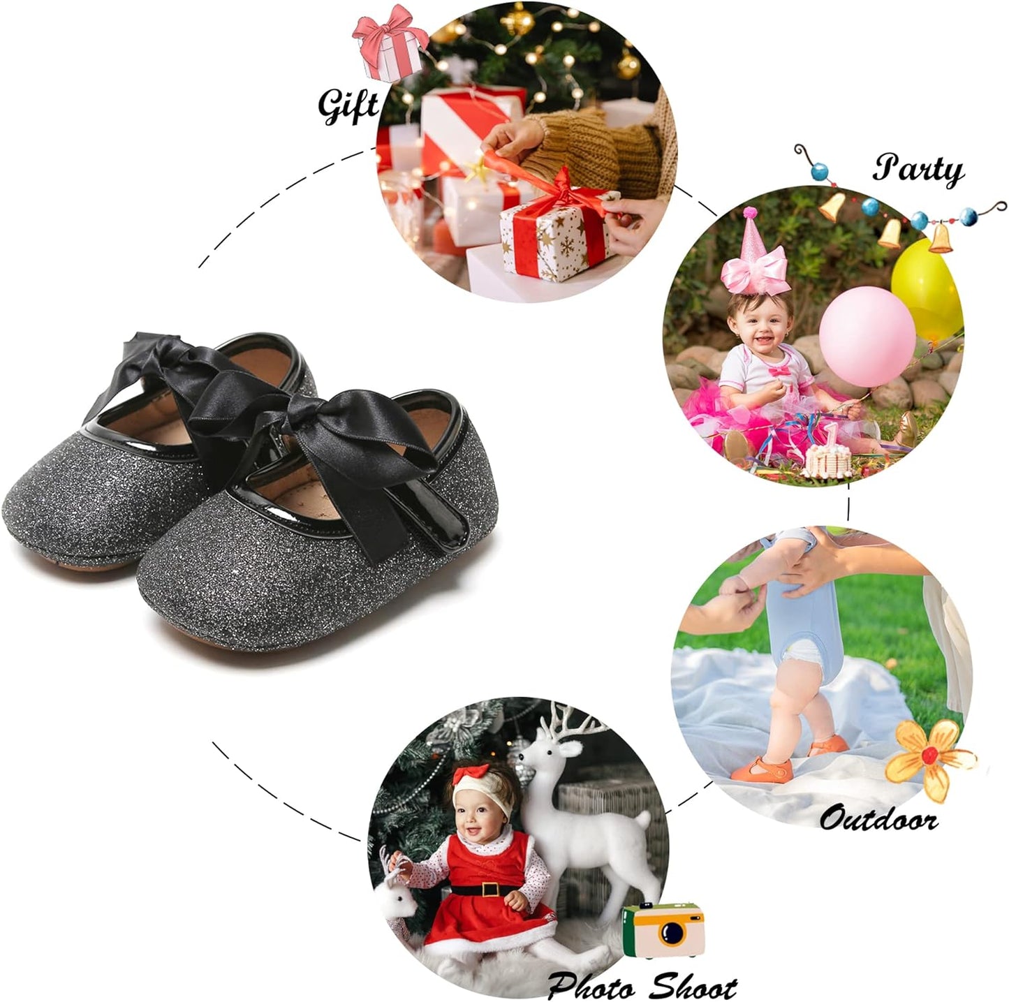 Soft Sole Leather Baby Shoes - Infant Baby Walking Shoes Moccasinss Rubber Sole Crib Shoes