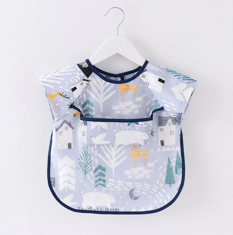 Cartoon Colorful Baby Bibs Long Sleeve Art Apron Animal Smock Baby Bib Burp Clothes Soft Feeding Eat Toddler Waterproof Smocks