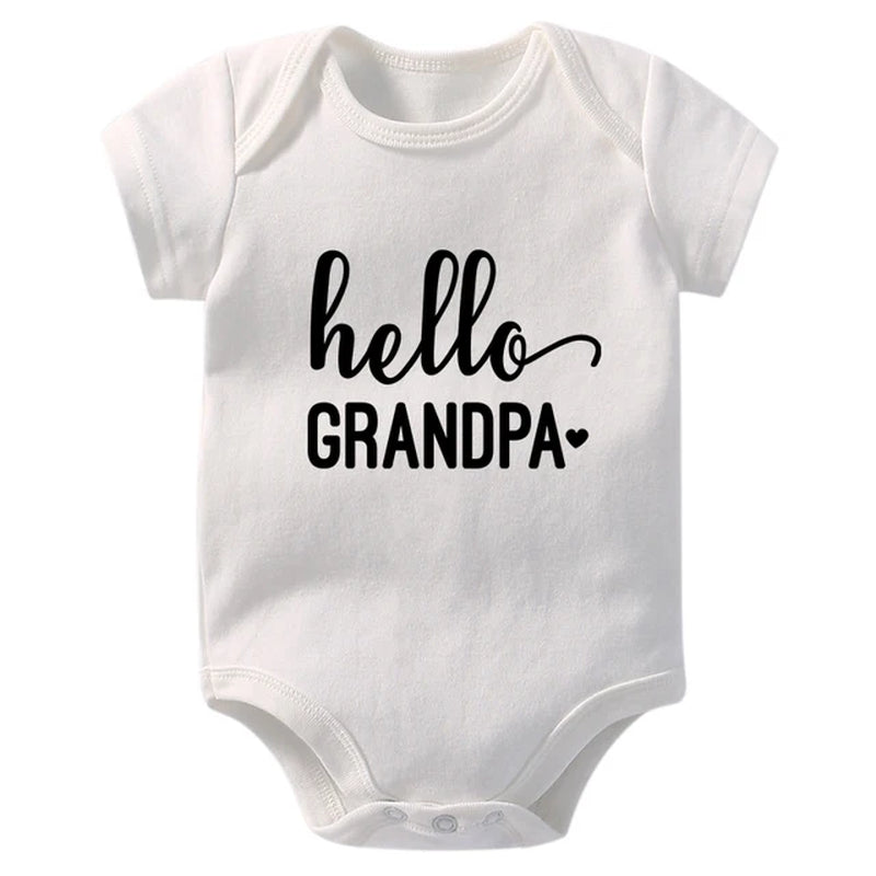 Pregnancy Announcement Hello Daddy Mommy Baby Romper Newborn Baby Boys Girls Clothes Infant Baby Jumpsuit Casual Twins Onesies