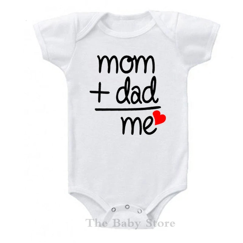 2022 Toddler Newborn Jumpsuit Mom Dad Me Letter Print Baby Body Romper Onesie Short Sleeve Bodysuit Summer Cotton Infant Rompers