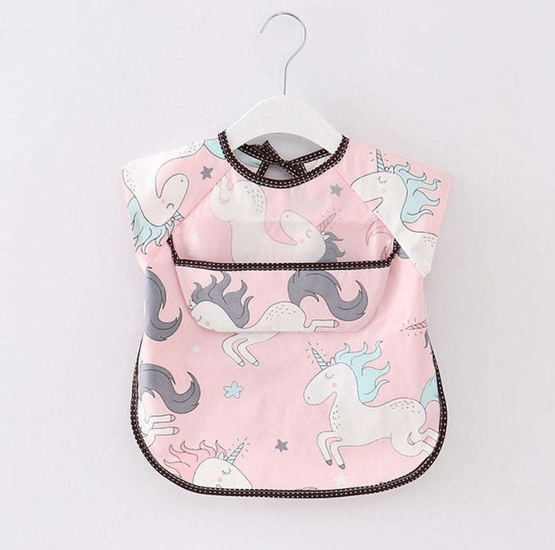 Cartoon Colorful Baby Bibs Long Sleeve Art Apron Animal Smock Baby Bib Burp Clothes Soft Feeding Eat Toddler Waterproof Smocks