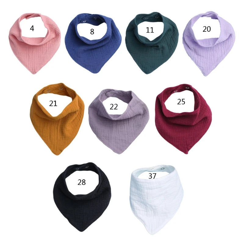 1 Pc Cotton Baby Bibs Solid Color Triangle Scarf Bandana Newborn Feeding Saliva Towel Burp Cloths Baby Stuff Kids Shower G