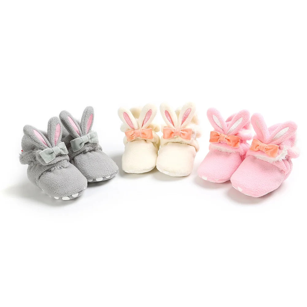 Newborn Baby Socks Shoes Boy Girl Toddler First Walkers Booties Cotton Anti-Slip Warm Infant Crib Shoes