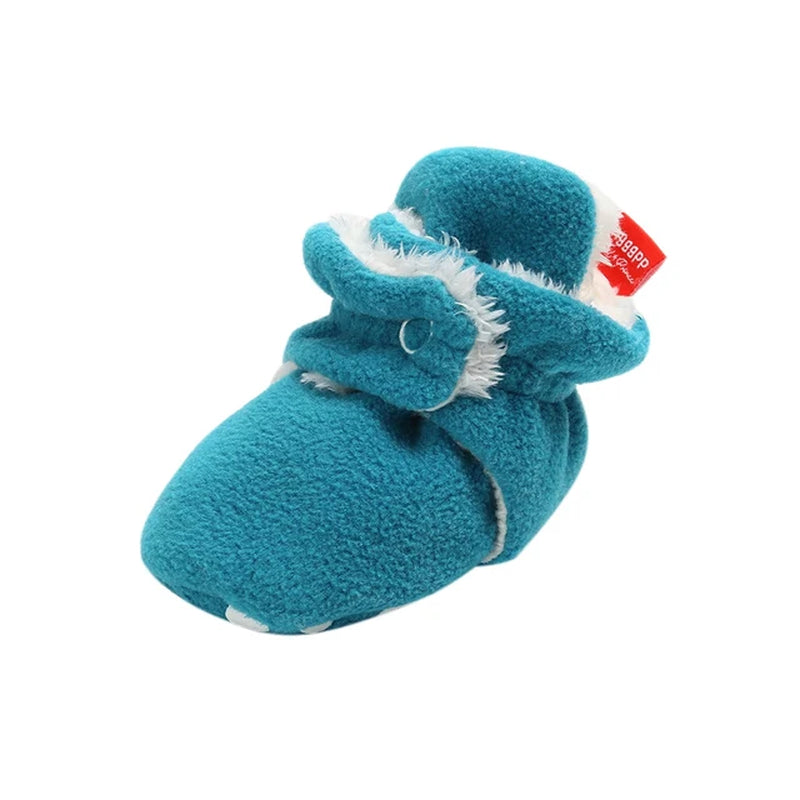 Newborn Baby Socks Shoes Boy Girl Toddler First Walkers Booties Cotton Anti-Slip Warm Infant Crib Shoes