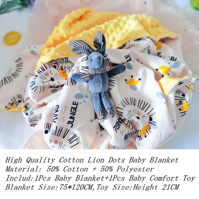 Newborn Baby Blanket Thick Warm Thermal Flannel Fleece Quilts Infant Bebe Cotton Fox Lion Swaddle Envelope Receiving Blankets