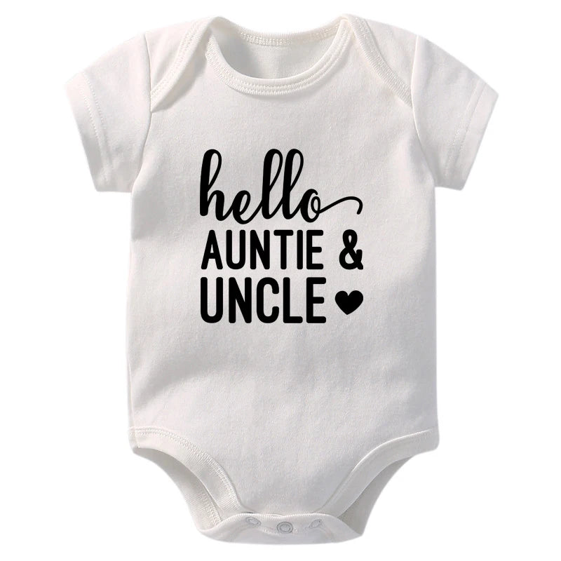 Pregnancy Announcement Hello Daddy Mommy Baby Romper Newborn Baby Boys Girls Clothes Infant Baby Jumpsuit Casual Twins Onesies