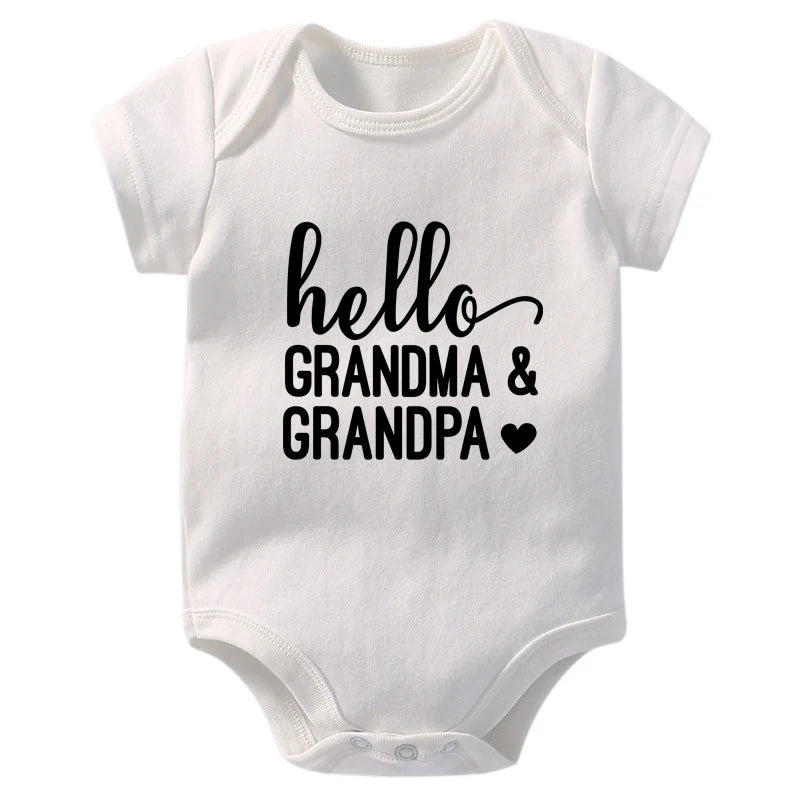 Pregnancy Announcement Hello Daddy Mommy Baby Romper Newborn Baby Boys Girls Clothes Infant Baby Jumpsuit Casual Twins Onesies