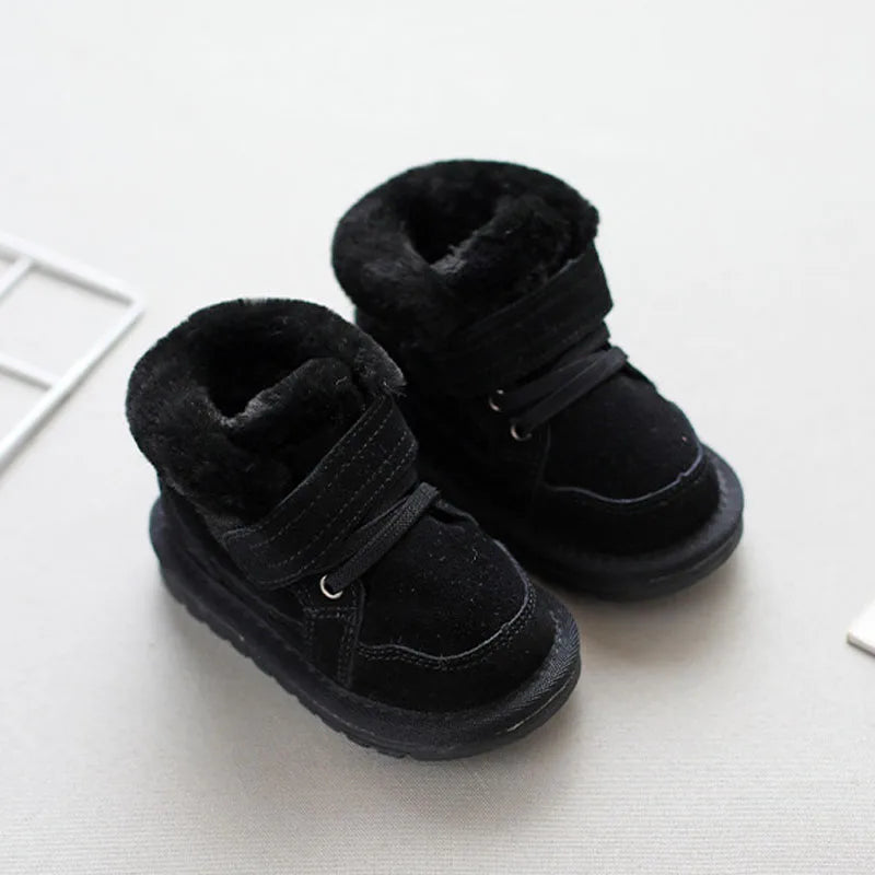 Baby Sneakers for Girls Boys Warm Winter Fur Plush Kids Snow Boots Casual Sport Children Shoes Newborn Baby Booties First Walker