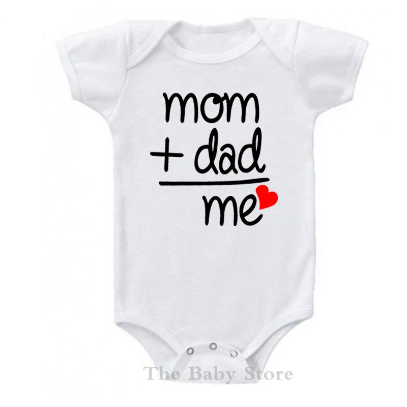 2022 Toddler Newborn Jumpsuit Mom Dad Me Letter Print Baby Body Romper Onesie Short Sleeve Bodysuit Summer Cotton Infant Rompers