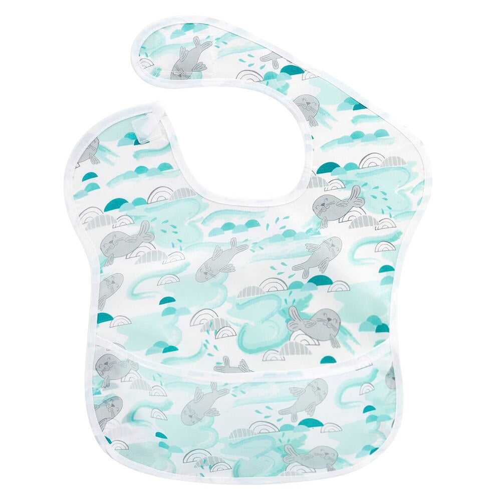 1Pcs Baby Bibs TPU Waterproof Feeding Bibs Unisex Washable Fashion Bibs for Girls & Boys Stain and Odor Resistant